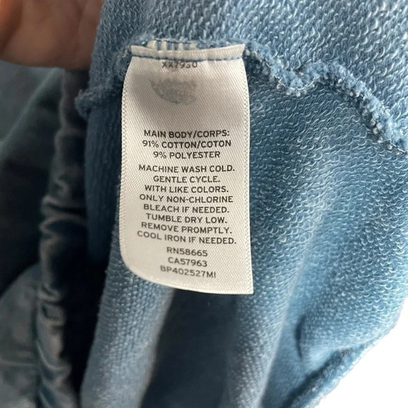 Nordstrom BP Women’s Stonewashed Elastic Hem Drawstring Hoodie in Blue Size 1X - Picture 8 of 9